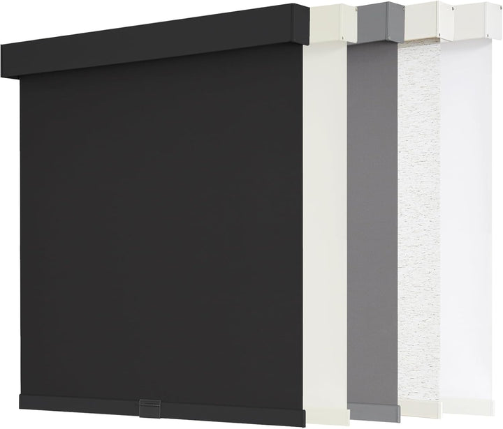 Blackout Roller Shades Cordless Blinds for Windows, Free-Stop Shades with Valance, Thermal Insulated Fabric, UV Protection, Blinds for Home and Office 20" W x 72" H (51W x 183H cm) Black