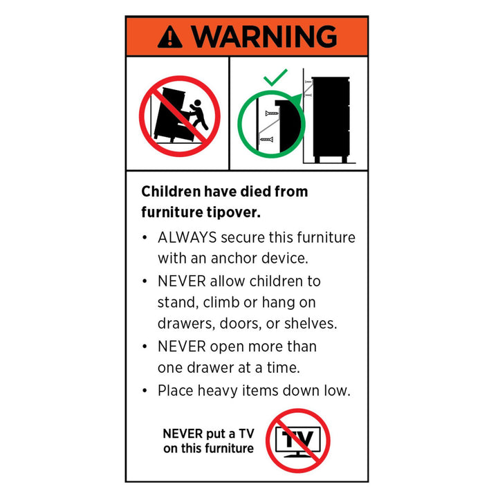 Sarantino Tallboy Dresser 6 Chest Of Drawers Table Cabinet Bedroom Storage Black