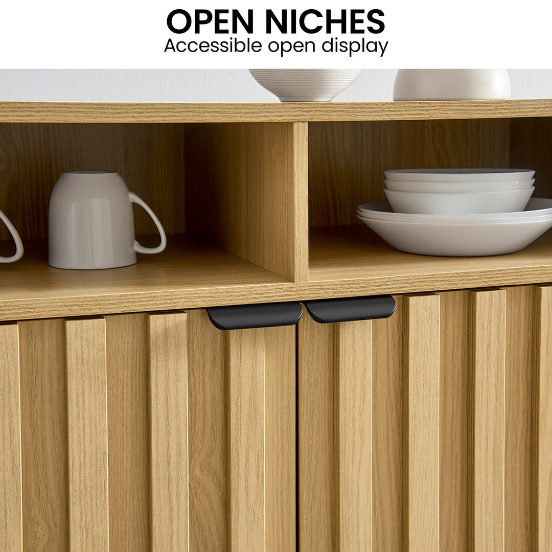 Sarantino Eleni 2-Door Sideboard Buffet Hallway Cabinet Storage Console Cupboard in Natural