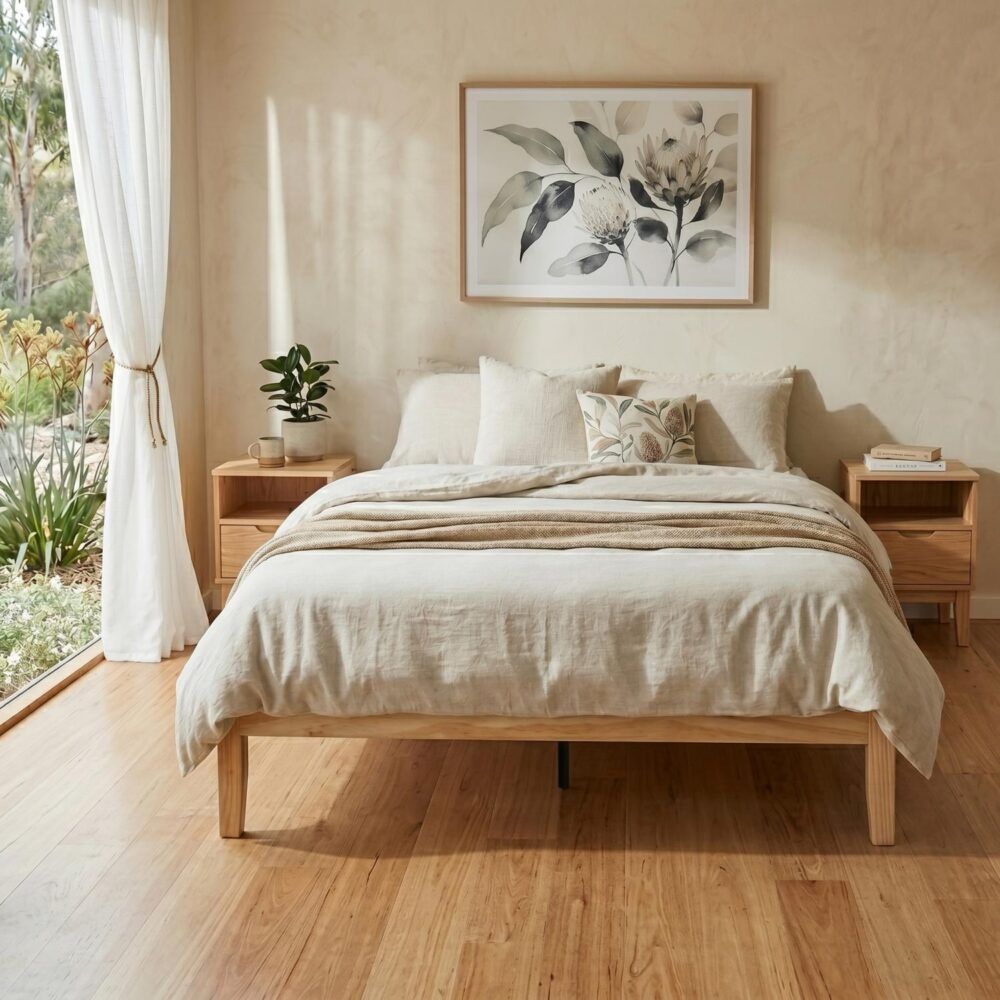 Artiss TED Double Metal Bed Frame - Modern Black Bed Frame