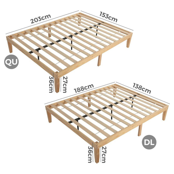 Artiss TED Double Metal Bed Frame - Modern Black Bed Frame