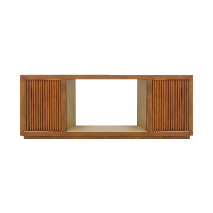 TV Cabinet MDF Brown Colour Two Sideboards Open Space