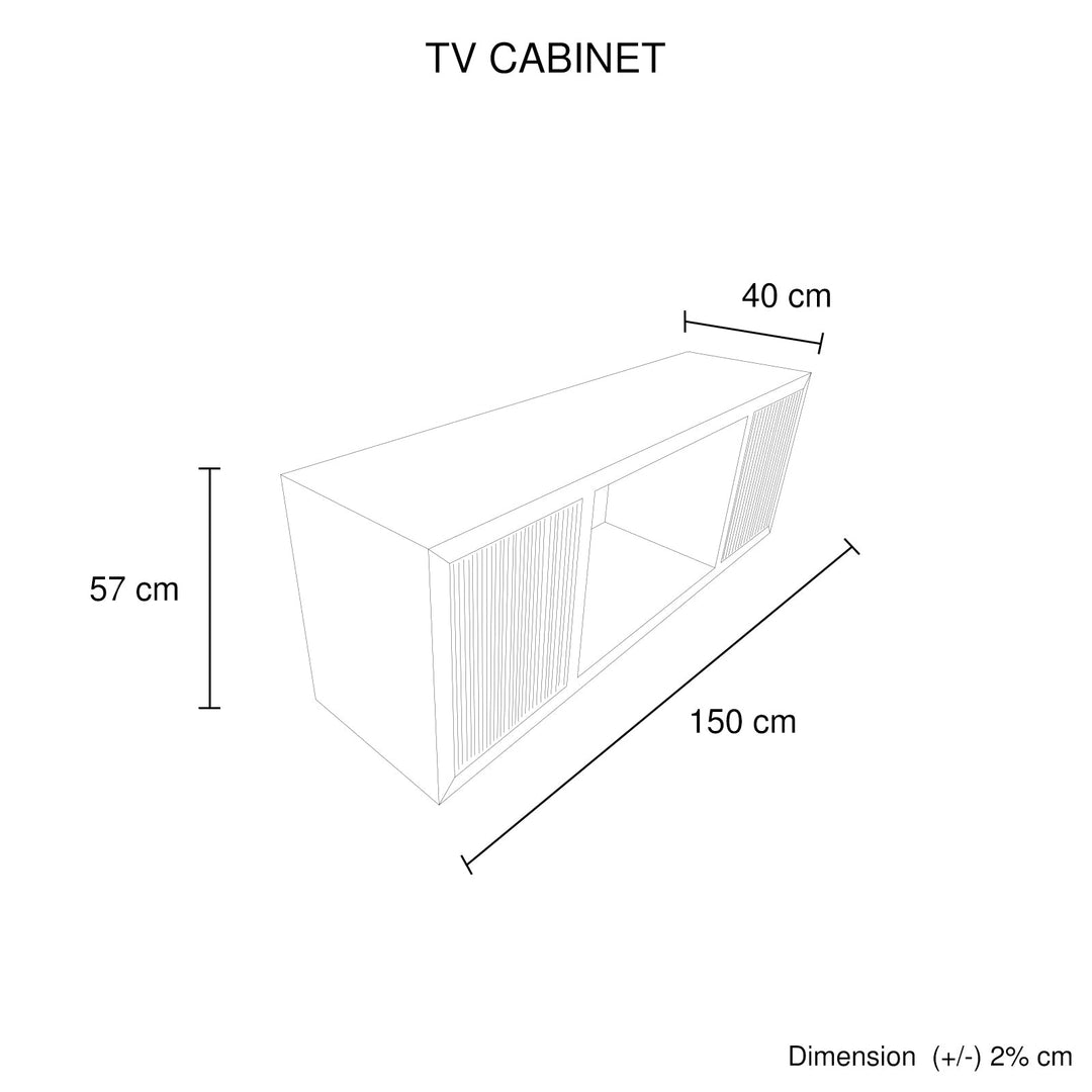 TV Cabinet MDF Brown Colour Two Sideboards Open Space