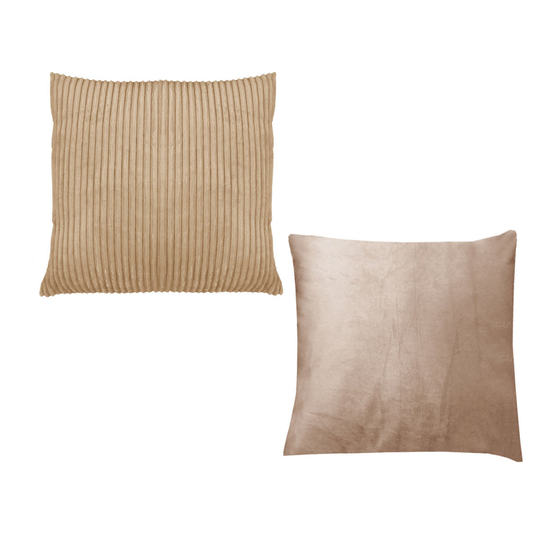 Pair of Calico Cordury Cushions Chocolate