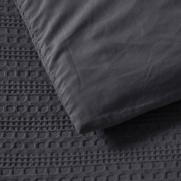 Bianca Kahlani Charcoal Waffle Quilt Cover Set