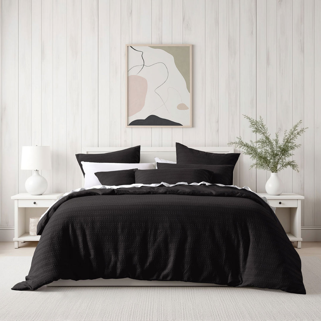 Bianca Kahlani Chocolate Waffle Quilt Cover Set Super King