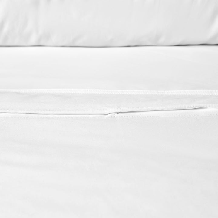 Accessorize White 400TC White Bamboo Cotton Double Stitched Quilt Cover Set Queen