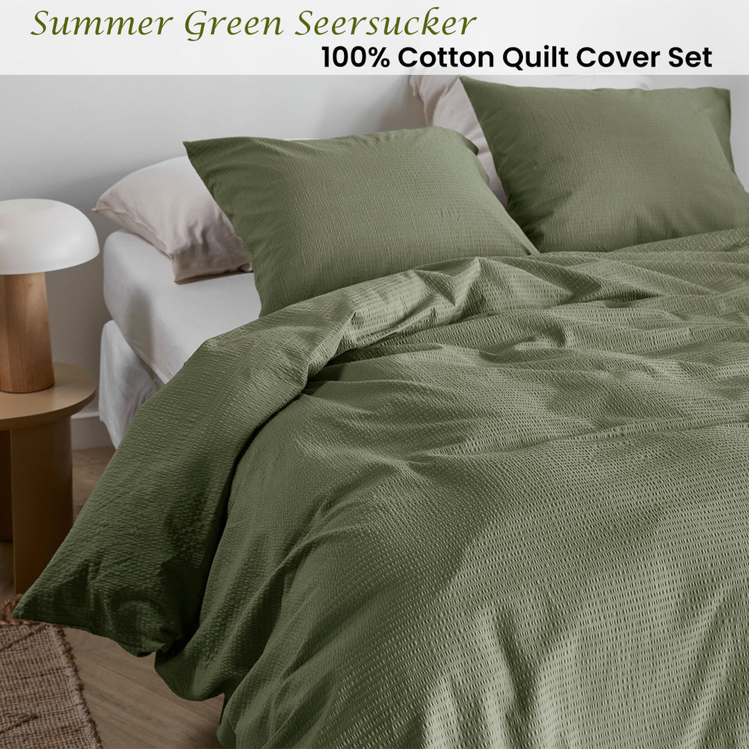 Bedding House Summer Seersucker Cotton Quilt Cover Set