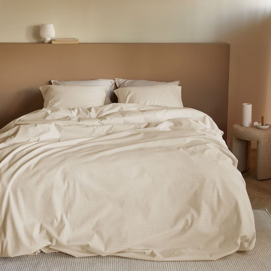 Bedding House Summer Sand Seersucker Cotton Quilt Cover Set Queen