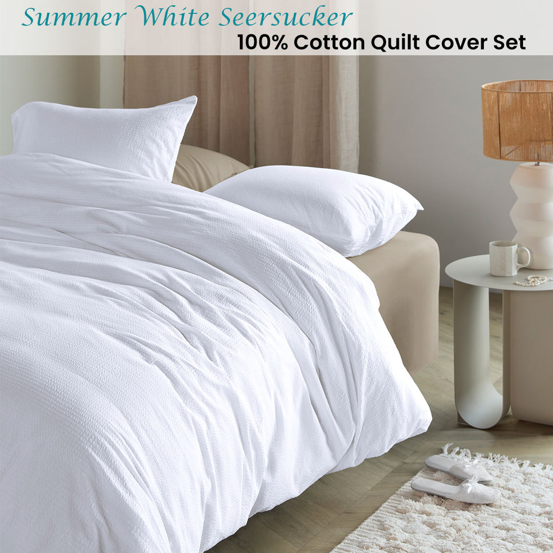 Bedding House Summer Seersucker Cotton Quilt Cover Set