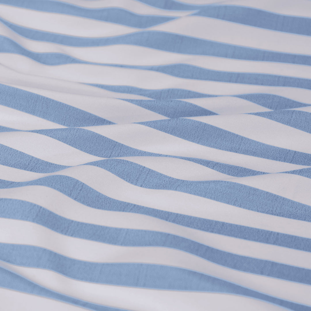 Ardor Frankie Blue Stripe Yarn Dyed Reversible Quilt Cover Set Queen