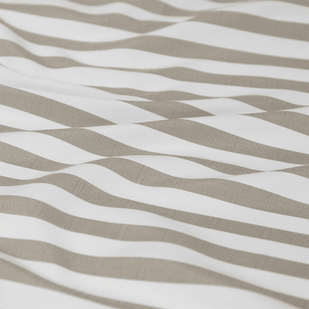 Ardor Frankie Natural Stripe Yarn Dyed Reversible Quilt Cover Set Queen