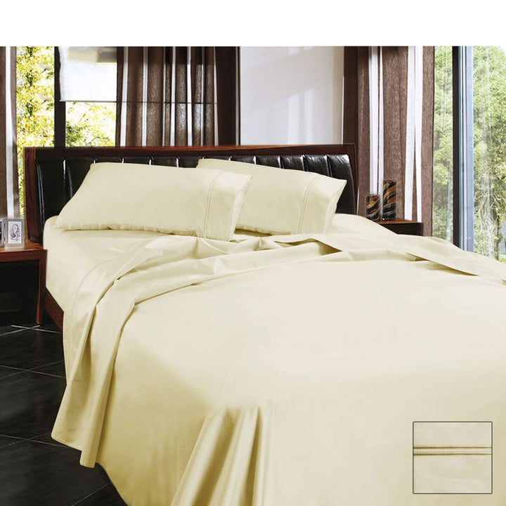 Ramesses 1450TC Egyptian Cotton Sateen Sheet Set White Queen
