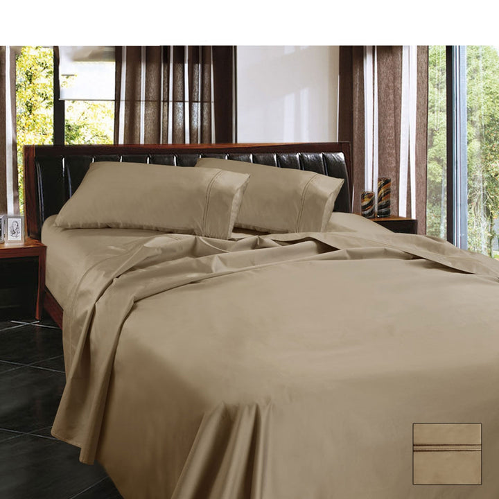 Ramesses 1450TC Egyptian Cotton Sateen Sheet Set Cream King