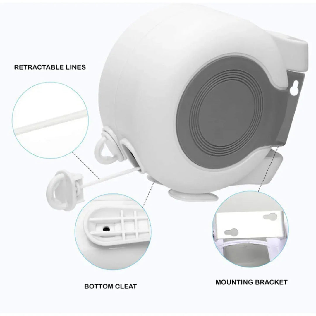 Double Clothes Line Wall Hanger Retractable Clothesline Clothes Dryer 13m Indoor
