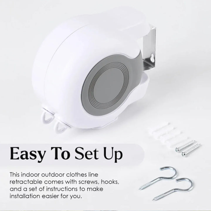 Double Clothes Line Wall Hanger Retractable Clothesline Clothes Dryer 13m Indoor