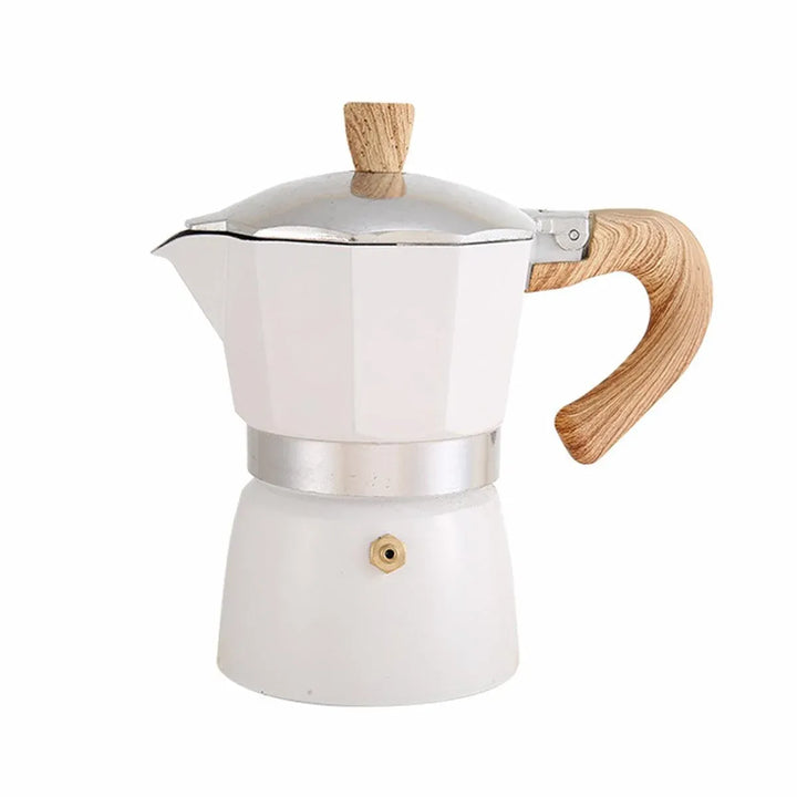 Portable Manual Espresso Maker - Wood Grain Handle Camping Coffee Machine 300ml