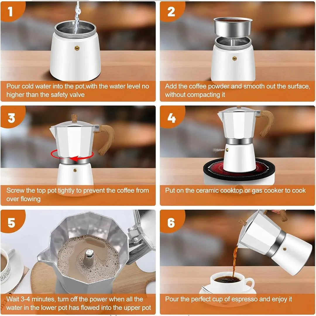 Portable Manual Espresso Maker - Wood Grain Handle Camping Coffee Machine 300ml