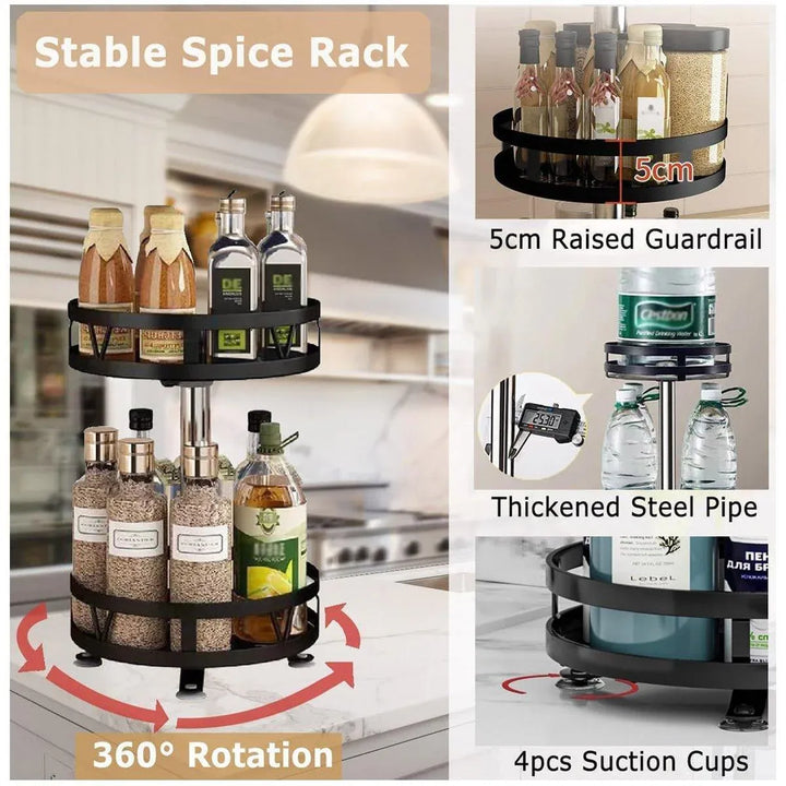Rotating Spice Rack - 3-Tier Kitchen Countertop Organizer