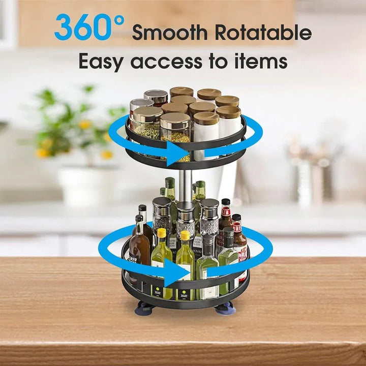 Rotating Spice Rack - 3-Tier Kitchen Countertop Organizer