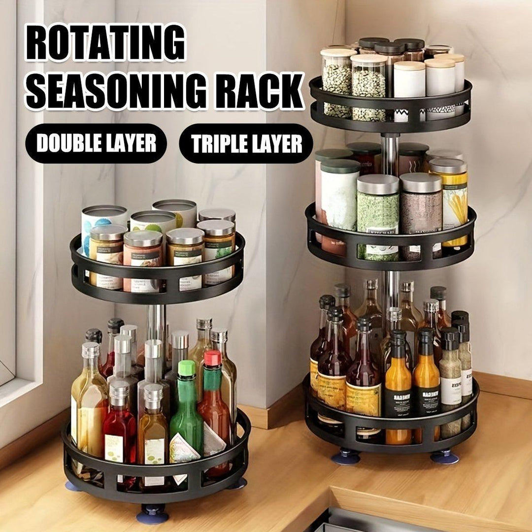 Rotating Spice Rack - 3-Tier Kitchen Countertop Organizer
