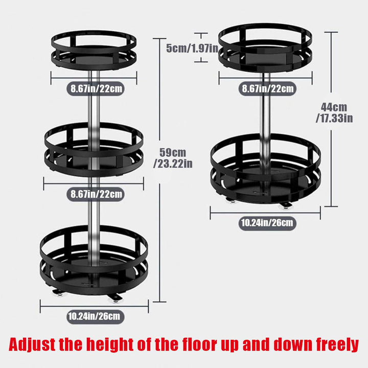 Rotating Spice Rack - 3-Tier Kitchen Countertop Organizer