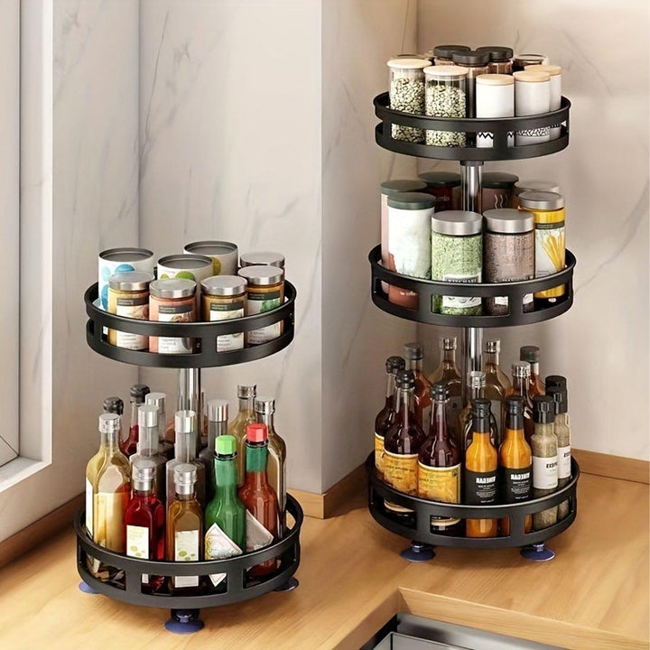Rotating Spice Rack - 3-Tier Kitchen Countertop Organizer