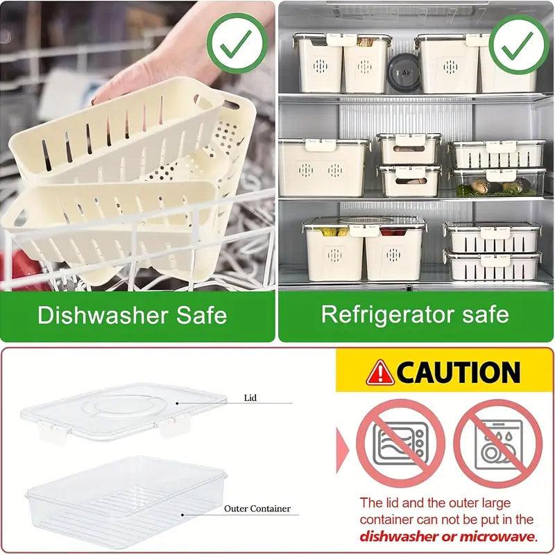 Refrigerator Crisper Storage Box Food Organizer Container for Kitchen Fridge