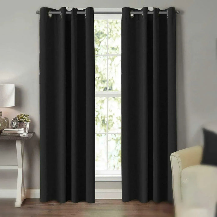 2pcs Semi Blackout Curtain Fabric Solid Colour Home Decor Drapes for Living Room - Light Grey - 132x160cm