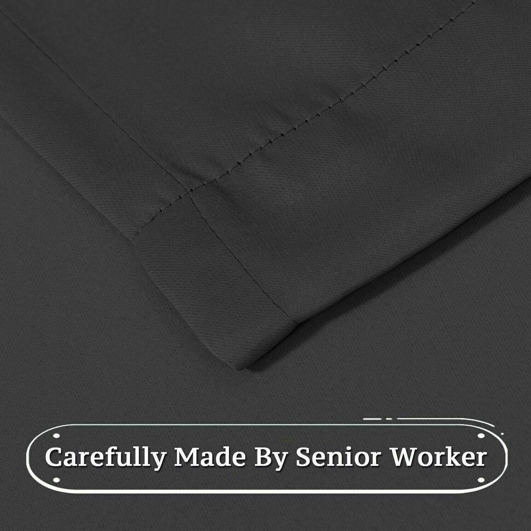 2pcs Semi Blackout Curtain Fabric Solid Colour Home Decor Drapes for Living Room - Black - 132x213cm