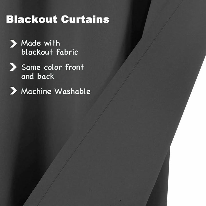 2pcs Semi Blackout Curtain Fabric Solid Colour Home Decor Drapes for Living Room - Light Grey - 132x244cm