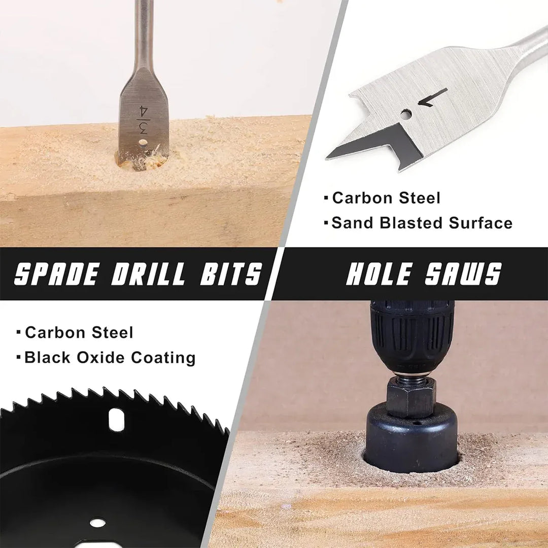 246-Piece Drill Bit Set - Complete Metal, Wood & Plastic Drilling Kit with Hole Openers