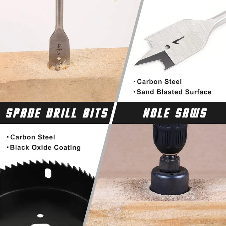 246-Piece Drill Bit Set - Complete Metal, Wood & Plastic Drilling Kit with Hole Openers