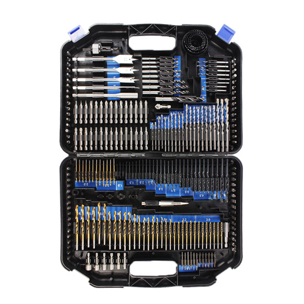 246-Piece Drill Bit Set - Complete Metal, Wood & Plastic Drilling Kit with Hole Openers