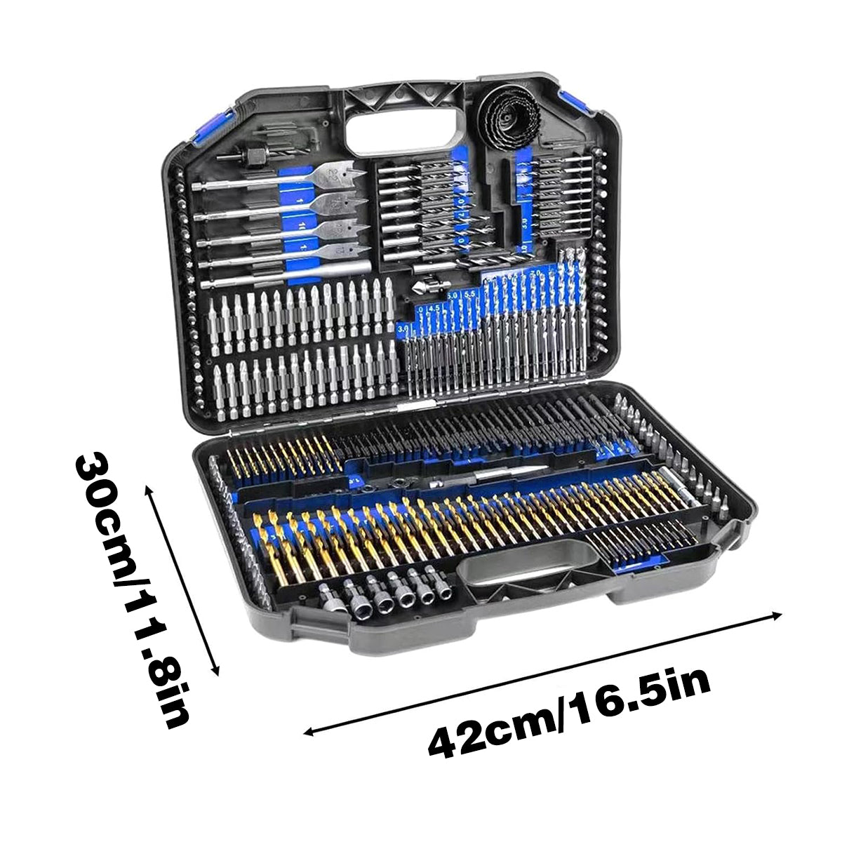 246-Piece Drill Bit Set - Complete Metal, Wood & Plastic Drilling Kit with Hole Openers