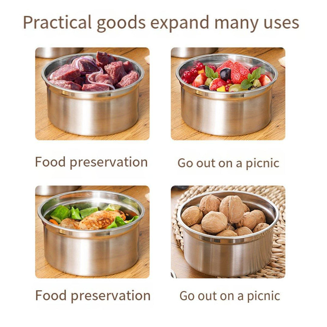 Stainless Steel Lunch Box Set 3PCS - Airtight Round Food Storage Containers with Lids