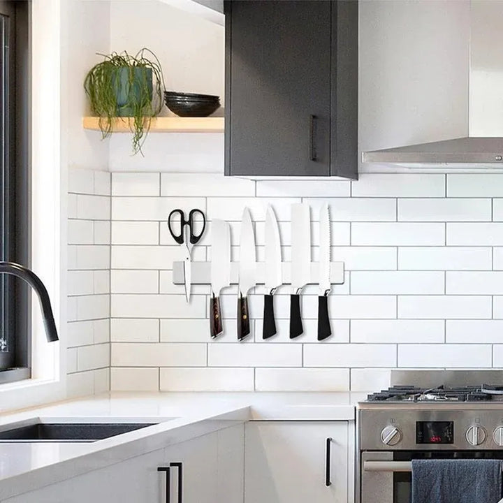 Stainless Steel Magnetic Knife Rack Holder - 30cm Kitchen Knife Storage