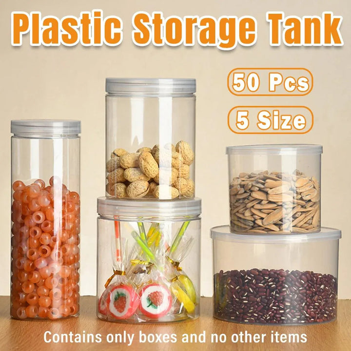 Wide Mouth Plastic Storage Bottles 50PCS - Transparent Airtight 1L Containers 1000ml
