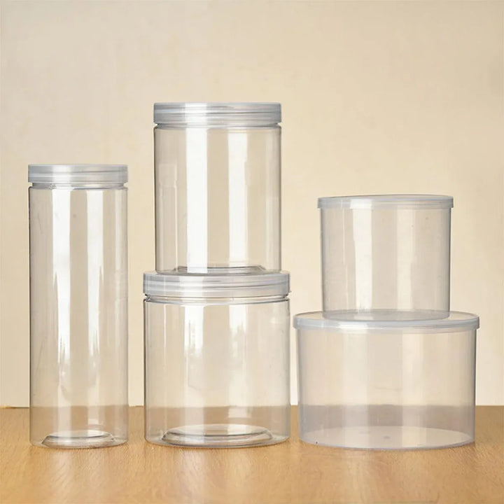 Wide Mouth Plastic Storage Bottles 50PCS - Transparent Airtight 1L Containers 1000ml