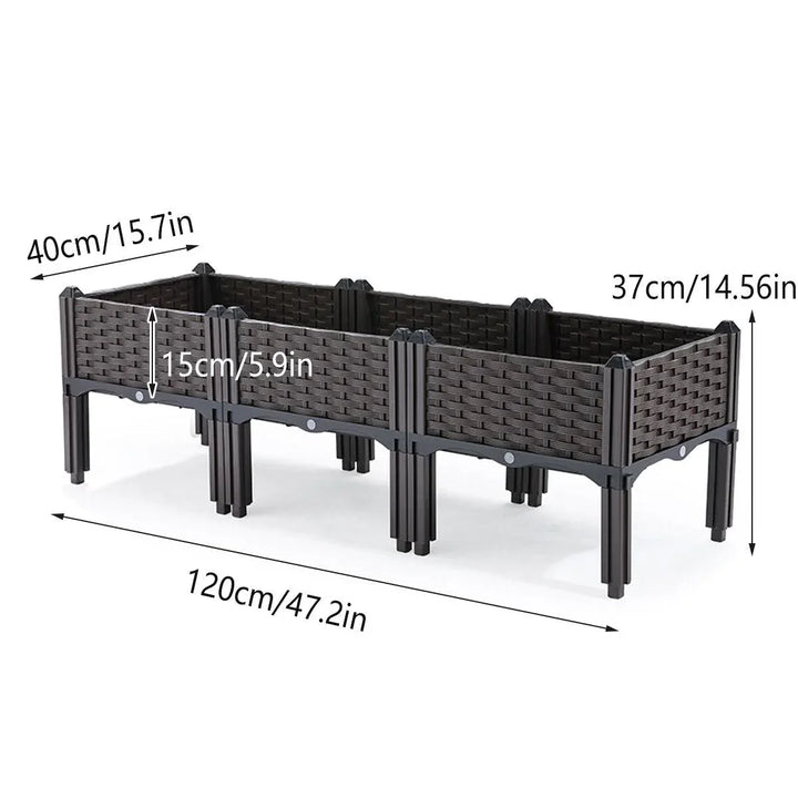 Outdoor Rectangular Balcony Vegetable Planter Box Garden Flower Planting