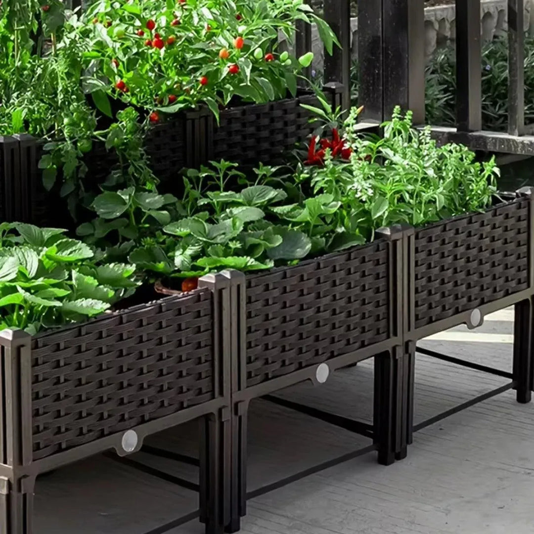 Outdoor Rectangular Balcony Vegetable Planter Box Garden Flower Planting