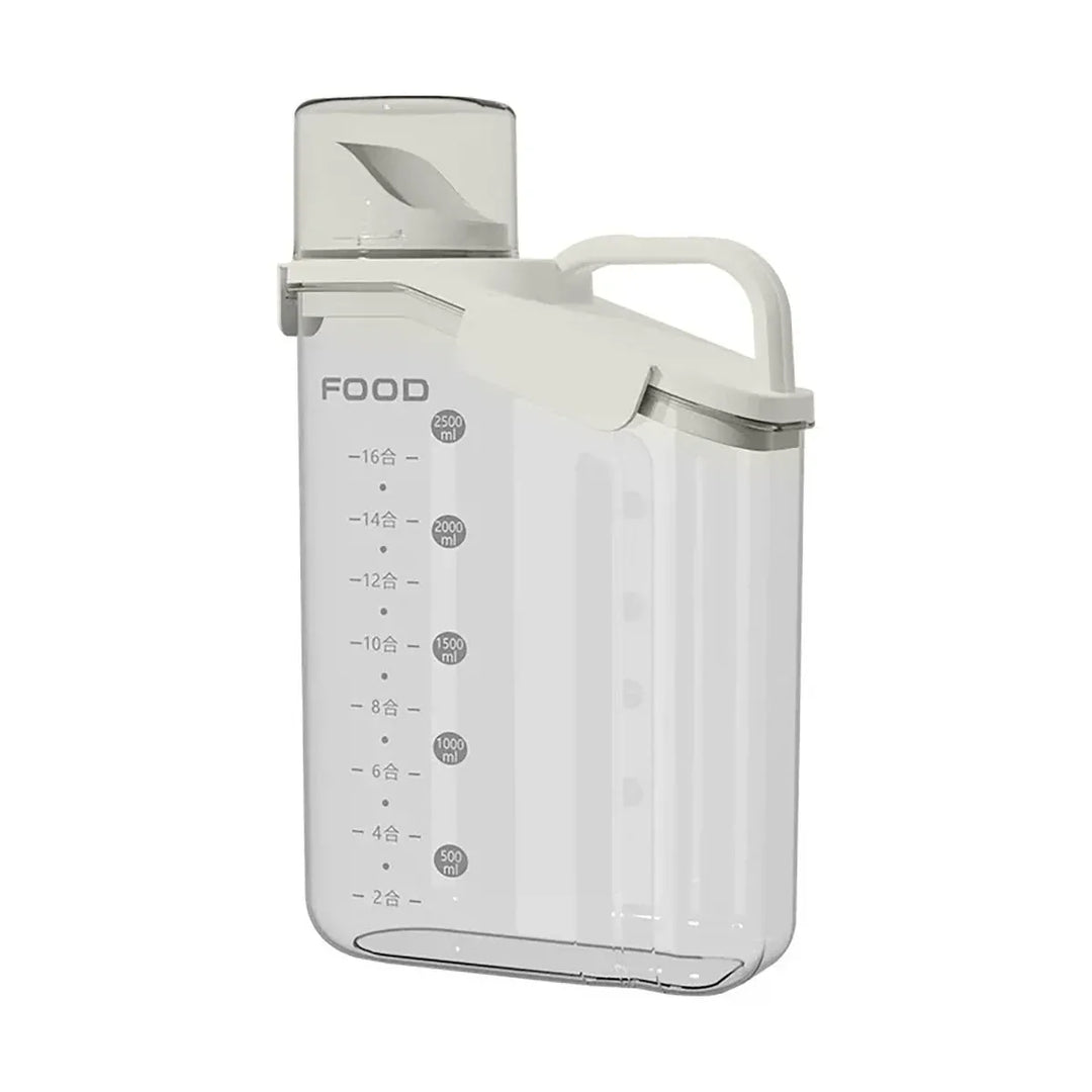 Grain Storage Container 2800ml - Airtight Pet Food Rice Jar with Handle & Measuring Cup