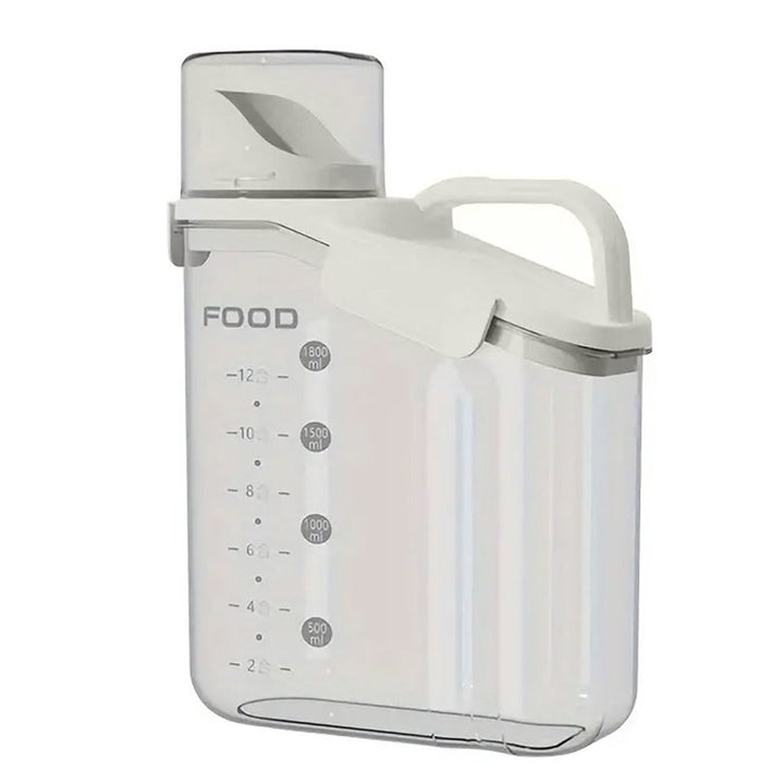 Grain Storage Container 2800ml - Airtight Pet Food Rice Jar with Handle & Measuring Cup