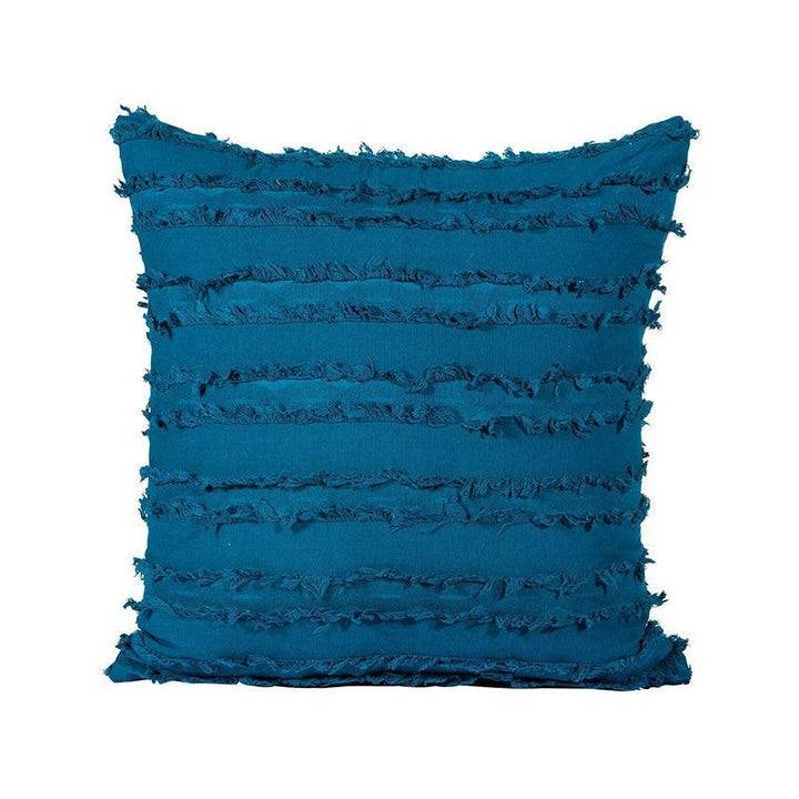 Boho Tassel Fringe Striped Cushion Cover Soft Home Decor Sofa Throw Pillow Case - Black