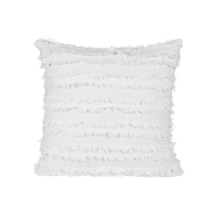 Boho Tassel Fringe Striped Cushion Cover Soft Home Decor Sofa Throw Pillow Case - Black