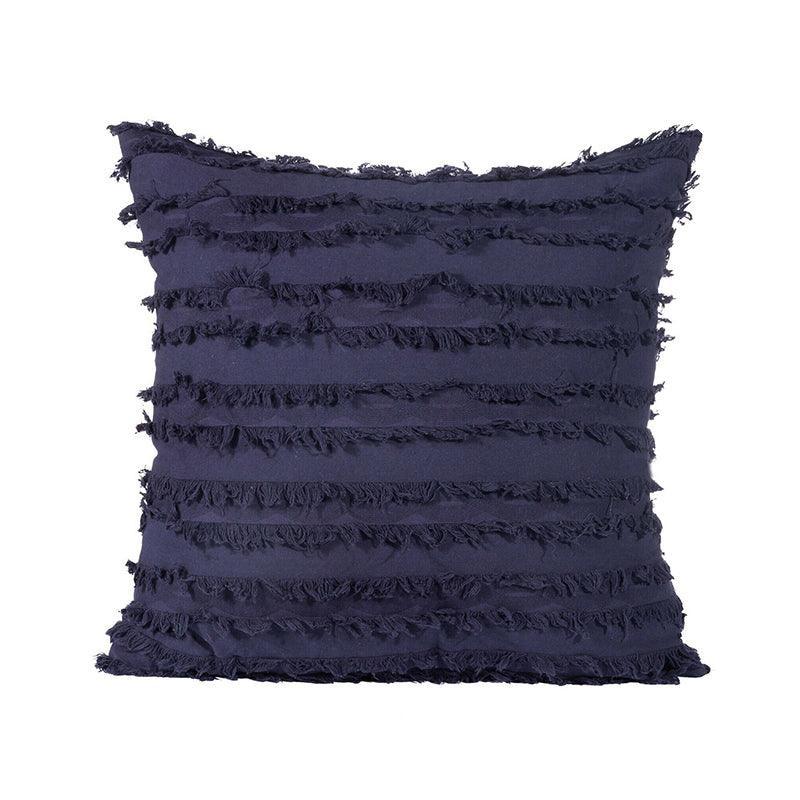 Boho Tassel Fringe Striped Cushion Cover Soft Home Decor Sofa Throw Pillow Case - Black