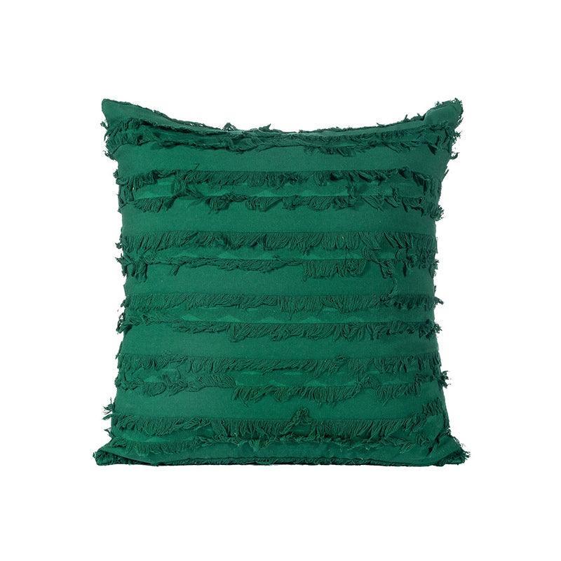 Boho Tassel Fringe Striped Cushion Cover Soft Home Decor Sofa Throw Pillow Case - Black