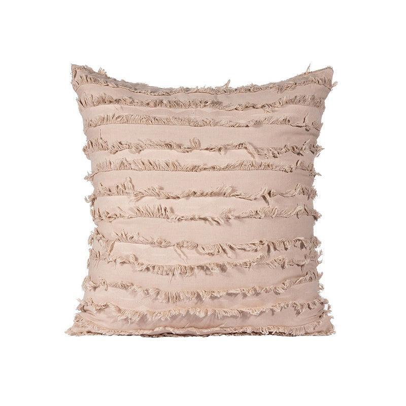Boho Tassel Fringe Striped Cushion Cover Soft Home Decor Sofa Throw Pillow Case - Black