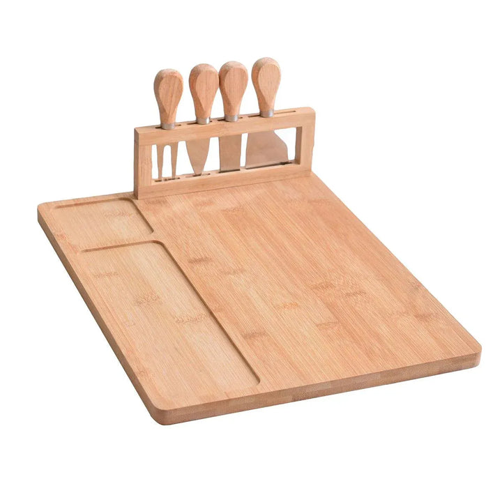 Bamboo Chopping Board Cheese Board Set with Knife Kitchen Charcuterie Serving