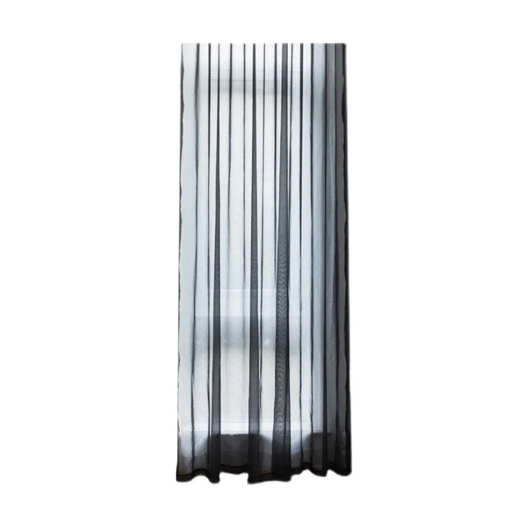Sheer Voile Curtains Rod Pocket Window Panel for Bedroom 140cm x 230cm Drapes - Black